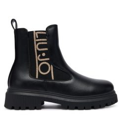 Botki Liu Jo. Czarne botki Liu Jo, bez wzorów, bez obcasa, na płaskiej podeszwie, bez zapięcia. Za 399.99 zł.