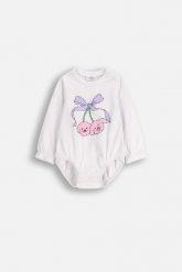 Body z długim rękawem. Białe body COCCODRILLO, bez wzorów, z bawełny. W wyprzedaży za 29.90 zł.