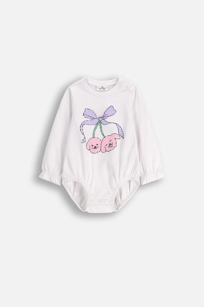 Body z długim rękawem. Białe body COCCODRILLO, bez wzorów, z bawełny. W wyprzedaży za 29.90 zł.
