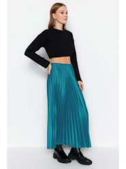 Trendyol Spódnica plisowana w kolorze niebieskim rozmiar: L/XL. Niebieskie spódnice Trendyol, l, bez wzorów, maxi. Za 57.20 zł.