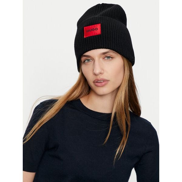 Czapka HUGO. Czarne czapki Hugo, bez wzorów. Za 299.99 zł.