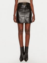 TWINSET Spódnica z imitacji skóry 242TP2071 Czarny Regular Fit. Czarne spódnice Twinset, bez wzorów, ze skóry. Za 459.99 zł.
