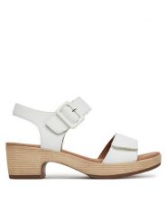 Remonte Sandały D0N52-80 Biały. Białe sandały Remonte, bez wzorów, ze skóry, bez obcasa, na słupku, bez zapięcia. Za 369.99 zł.