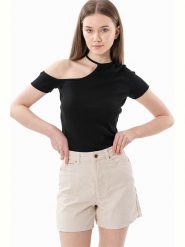Mieles Koszulka w kolorze czarnym rozmiar: XL. Czarne bluzki Mieles, xl, bez wzorów, z bawełny, bez kołnierzyka, bez ramiączek. Za 30.92 zł.