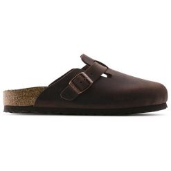 BIRKENSTOCK BOSTON SFB LEOI HABANA Klapki damskie. Brązowe klapki Birkenstock, bez wzorów, bez obcasa. Za 539.99 zł.