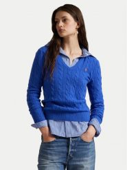 Polo Ralph Lauren Sweter 211971866006 Niebieski Slim Fit. Niebieskie swetry Polo Ralph Lauren, xl, bez wzorów, z wełny, bez ramiączek. Za 989.99 zł.