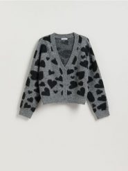 Kardigan w serca - wielobarwny. Kardigany Reserved, l, bez wzorów, z dzianiny. Za 149.99 zł.