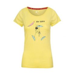 Koszulka damska Rafiki Jay. Żółte bluzki RAFIKI, bez wzorów, sportowe, bez kołnierzyka, bez ramiączek. Za 212.55 zł.