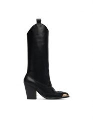 Versace Jeans Couture Kowbojki 79VA3S12 Czarny. Czarne kozaki Versace Jeans Couture, z jeansu, bez obcasa, na słupku, bez zapięcia. Za 1,689.00 zł.