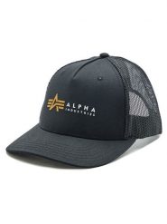 Alpha Industries Czapka z daszkiem Label 106901 Czarny. Czarne czapki Alpha Industries, bez wzorów, z bawełny. Za 79.99 zł.