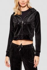 JUICY COUTURE Czarna bluza Madison Outline, Rozmiar M. Czarne bluzy Juicy Couture, m, bez wzorów, z kapturem. Za 499.99 zł.