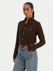 Polo Ralph Lauren Koszula 211924258501 Brązowy Slim Fit. Brązowe koszule Polo Ralph Lauren, xs, bez wzorów, z bawełny, bez kołnierzyka, bez ramiączek. Za 729.99 zł.