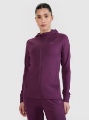 4F Bluza treningowa regular szybkoschnąca damska - fioletowa XXL. Fioletowe bluzy 4f, xs, bez wzorów, z dzianiny, z kapturem. W wyprzedaży za 139.99 zł.