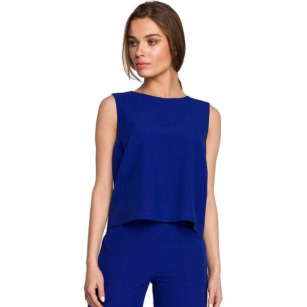 Stylove Top w kolorze granatowym rozmiar: M. Niebieskie topy Stylove, m, bez wzorów, bez kołnierzyka, bez ramiączek. Za 87.61 zł.