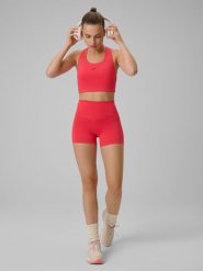 4F Legginsy krótkie treningowe damskie - czerwone XS. Czerwone legginsy 4f, xs, bez wzorów, z podwyższonym stanem, krótkie. Za 79.99 zł.