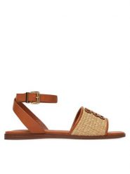 Nine West Sandały CEO-CWBFS181-03 Brązowy. Brązowe sandały Nine West, bez wzorów, z materiału, bez obcasa, na płaskiej podeszwie, bez zapięcia. Za 169.99 zł.