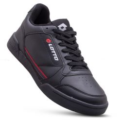 Buty sportowe LOTTO NANDU sneakersy. Czarne obuwie sportowe Lotto, z materiału, bez zapięcia, trekkingowe. W wyprzedaży za 129.00 zł.