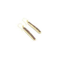 Earrings Long Agat Dirty Pink złoto. Czerwone kolczyki Brazi druse jewelry, z agatem, złote. Za 176.00 zł.