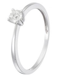 DIAMANTA Złoty pierścionek "Solitaire Clos" z diamentami rozmiar: 54. Szare pierścionki DIAMANTA, z diamentem, złote. Za 814.55 zł.