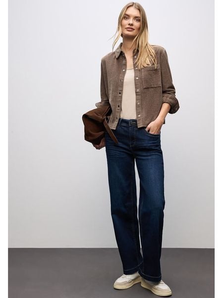 Cecil Koszula sztruksowa w kolorze brązowym rozmiar: 40. Brązowe koszule Cecil, bez wzorów, ze sztruksu, bez kołnierzyka, bez ramiączek. Za 127.05 zł.