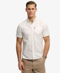 Superdry Koszula Oxford z krótkim rękawem z bawełny organicznej – OPTIC. Białe koszule Superdry, m, bez wzorów, z bawełny, klasyczne, bez kołnierzyka, bez ramiączek. Za 336.50 zł.