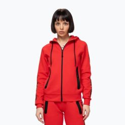 Bluza damska Pitbull Explory Tape Hooded Zip. Czerwone bluzy PITBULL, l, bez wzorów, z bawełny, z kapturem. Za 269.99 zł.