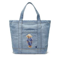 Torebka Polo Ralph Lauren. Niebieskie shopper Polo Ralph Lauren, bez wzorów, bez dodatków. Za 609.99 zł.