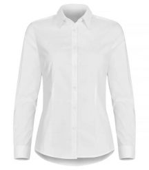 Clique Koszula Stretch długi rękaw Damska - Regular Fit, elastyczna. Białe koszule CLIQUE, xl, bez wzorów, z bawełny, bez kołnierzyka, bez ramiączek. Za 200.07 zł.