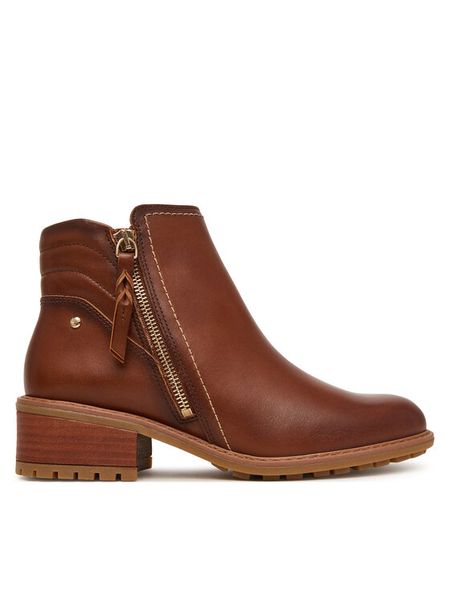 Pikolinos Botki Medina W0D-8581 Brązowy. Brązowe botki Pikolinos, bez wzorów, ze skóry, bez obcasa, na słupku, bez zapięcia. Za 759.99 zł.