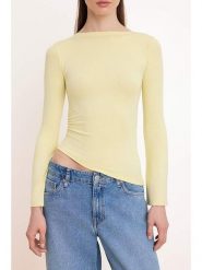 Trendyol Bluzka w kolorze żółtym rozmiar: L. Żółte bluzki Trendyol, l, bez wzorów, z bawełny, z asymetrycznym kołnierzem, bez ramiączek. Za 39.99 zł.