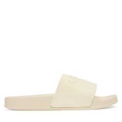 Klapki Guess. Białe klapki Guess, z aplikacjami, bez obcasa. Za 199.99 zł.