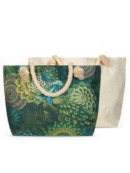 Hip Torba plażowa "Agatha" w kolorze zielono-miętowym - 60 x 43 cm rozmiar: 43x60 cm. Zielone torby na ramię Hip, bez wzorów, ze lnu, na ramię, bez dodatków. Za 57.06 zł.