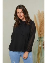 Curvy Lady Bluzka w kolorze czarnym rozmiar: 44/46. Czarne bluzki Curvy Lady, bez wzorów, klasyczne, bez kołnierzyka, bez ramiączek. Za 61.46 zł.