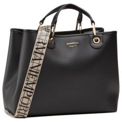 Torebka Emporio Armani. Czarne shopper Emporio Armani, bez wzorów, bez dodatków. Za 889.99 zł.
