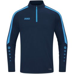 Bluza dresowa zapinana na zamek błyskawiczny Jako Power. Niebieskie bluzy JAKO, s, bez wzorów, z dresówki, bez kaptura. Za 288.50 zł.