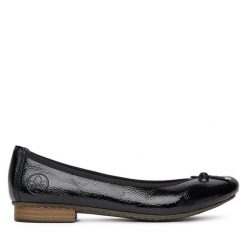 Baleriny Rieker. Czarne baleriny Rieker, bez wzorów, bez obcasa. Za 289.99 zł.
