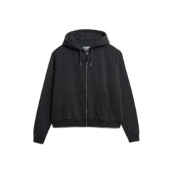 Damska bluza z kapturem zapinana na zamek Superdry Studios Relaxed. Czarne bluzy Superdry, bez wzorów, z kapturem. Za 342.35 zł.