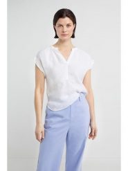 Josephine & Co Bluzka "Julius" w kolorze białym rozmiar: 42. Brązowe bluzki Josephine & Co, bez wzorów, ze lnu, bez kołnierzyka, bez ramiączek. Za 195.99 zł.