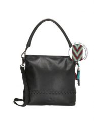 Micmacbags Skórzana torebka w kolorze czarnym - 31 x 30 x 12 cm rozmiar: onesize. Czarne torby na ramię Micmacbags, bez wzorów, z materiału, na ramię, bez dodatków. Za 254.14 zł.