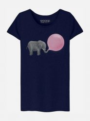 WOOOP Koszulka "Jumbo Bubble Gum" w kolorze granatowym rozmiar: XL. Niebieskie bluzki Wooop, xl, bez wzorów, z bawełny, bez kołnierzyka, bez ramiączek. Za 48.39 zł.