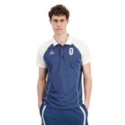 Polo Le Coq Sportif Efro 24. Niebieskie koszulki polo Le Coq Sportif, bez wzorów, bez ramiączek. W wyprzedaży za 278.50 zł.