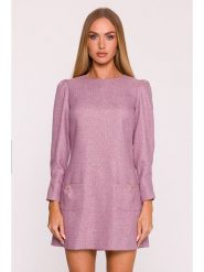 Made of emotion Sukienka w kolorze bordowym rozmiar: S. Czerwone sukienki Made Of Emotion, na co dzień, s, z aplikacjami, bez kołnierzyka, bez ramiączek, mini, proste. Za 219.99 zł.