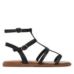 Sandały Call It Spring. Czarne sandały Call it Spring, bez wzorów, bez obcasa, na płaskiej podeszwie, bez zapięcia. Za 159.99 zł.