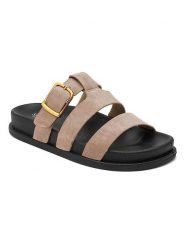 Sixth Sens Klapki w kolorze beżowym rozmiar: 41. Brązowe klapki Sixth Sens, bez wzorów, z otwartym noskiem, bez obcasa. Za 104.99 zł.