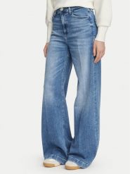 Guess Jeansy W6YA1C D1337 Niebieski Wide Leg. Niebieskie jeansy Guess, z aplikacjami. Za 524.99 zł.