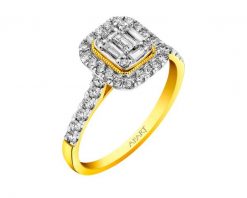 Pierścionek z żółtego złota z diamentami - 0,50 ct - próba 585. Żółte pierścionki Apart, z diamentem, złote. Za 5,290.00 zł.