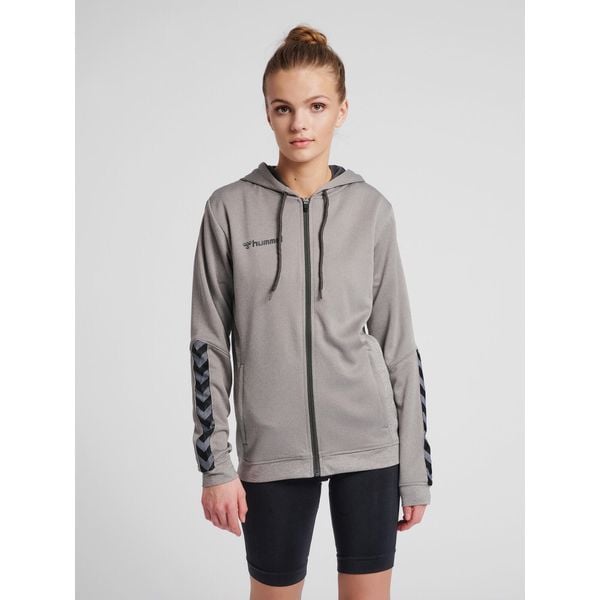 Bluza do piłki nożnej damska Hummel zip hml AUTHENTIC Poly. Szare bluzy Hummel, s, bez wzorów, z dzianiny, z kapturem. Za 178.95 zł.