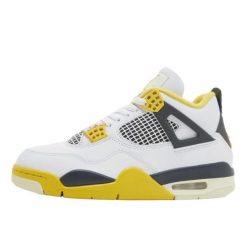 Buty sportowe Sneakersy damskie, Air 4 Retro. Żółte obuwie sportowe Jordan, bez zapięcia, trekkingowe. Za 799.99 zł.