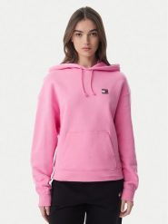 Tommy Jeans Bluza Badge DW0DW19414 Różowy jasny Boxy Fit. Czerwone bluzy Tommy Jeans, m, bez wzorów, z bawełny, bez kaptura. Za 409.99 zł.