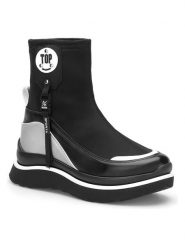 Trendyol Botki w kolorze czarno-białym rozmiar: 37. Białe botki Trendyol, bez wzorów, bez obcasa, bez zapięcia. Za 173.99 zł.